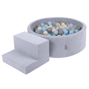 Dodatki damskie > test damska > Dodatki damskie > KiddyMoon Spielplatz Aus Schaumstoff Für Kinder mit Bälle Waschbare Bezug, dunkelgrau: perle/grau/transparent/babyblau, Bällebad (200 Bälle) 