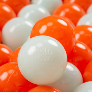 Dodatki damskie > test damska > Dodatki damskie > KiddyMoon Kinder Bälle für Bällebad Baby Spielbälle Plastikbälle ∅7cm Made in EU, orange/minze, 50 Bälle/7cm