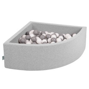 Dodatki damskie > test damska > Dodatki damskie > KiddyMoon Viertel Eckig Bällebad Bällepool ∅ 7Cm Ballgruben Für Babys Spielbad Kleinkinder, Hergestellt in der EU, hellgrau:weiß/grau, 90 x 3
