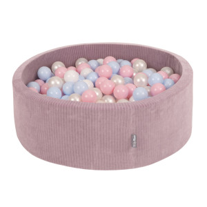 Dodatki damskie > test damska > Dodatki damskie > KiddyMoon Bällebad Kinder Schaumstoff Mit Bälle Für Baby ab 1 Jahr, violett: pastellblau/perle/puderrosa/weiß, 90 x 30 cm 300 Bälle