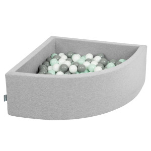 Dodatki damskie > test damska > Dodatki damskie > KiddyMoon Viertel Eckig Bällebad Bällepool ∅ 7Cm Ballgruben Für Babys Spielbad Kleinkinder, Hergestellt in der EU, hellgrau:weiß/grau/minze, 