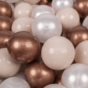 Dodatki damskie > test damska > Dodatki damskie > KiddyMoon Kinder Bälle für Bällebad Baby Spielbälle Plastikbälle ∅7cm Made in EU, pastellbeige/kupferrot/perle, 100 Bälle/7cm