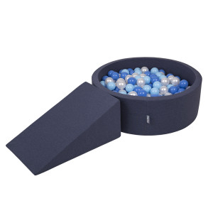 Dodatki damskie > test damska > Dodatki damskie > KiddyMoon Spielplatz aus Schaumstoff mit Bällebad und Bällen Hindernisläufen, dunkelblau:babyblue/blau/perle, Bällebad (200 Bälle) + Zwickel
