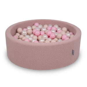 Dodatki damskie > test damska > Dodatki damskie > KiddyMoon Bällebad für Baby mit Teddy-Plüsch, Größere 7 cm Bälle für Eine Vollere Füllung, ab 8 Monaten, Abnehmbarer Bezug, Rosa: Pastellbeig