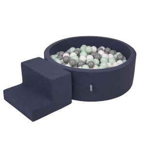 Dodatki damskie > test damska > Dodatki damskie > KiddyMoon Spielplatz aus Schaumstoff mit Rund Bällebad (200 Bälle) Ballgruben für Babys Spielbad Hindernisläufen, Hergestellt in der EU, dunk