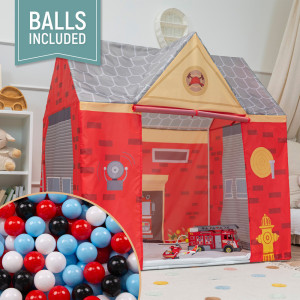Dodatki damskie > test damska > Dodatki damskie > Spielhaus Spielzelt Feuerwehrhaus Faltbares Für Kinder Realistisches Design Langlebige Und Sichere Materialien Leicht Zu Montieren Perfekt Fü