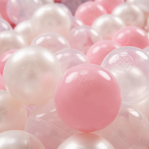 Dodatki damskie > test damska > Dodatki damskie > KiddyMoon Kinder Bälle für Bällebad Baby Spielbälle Plastikbälle ∅7cm Made in EU, puderrosa/perle/transparent, 50 Bälle/7cm