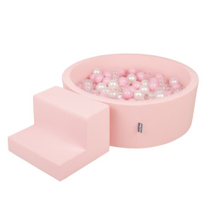 Dodatki damskie > test damska > Dodatki damskie > KiddyMoon Spielplatz aus Schaumstoff mit Rund Bällebad (200 Bälle) Ballgruben für Babys Spielbad Hindernisläufen, Hergestellt in der EU, pink