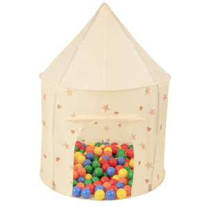 Dodatki damskie > test damska > Dodatki damskie > Spielzelt Für Kinder Pavillon Kinderzelt Indoor Outdoor Spielhaus, hellbeige: gelb/grün/blau/rot/orange, 100 Bälle