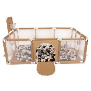Dodatki damskie > test damska > Dodatki damskie > Laufstall Baby Großer Spielplatz mit Bällen Laufgitter für Kinder, beige:pastellbeige/grau/weiß/schwarz, 400 Bällen