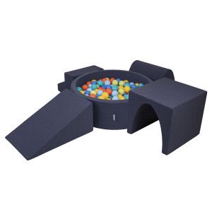 Dodatki damskie > test damska > Dodatki damskie > KiddyMoon Spielplatz aus Schaumstoff mit Bällebad und Bällen Hindernisläufen, dunkelblau:hellgrün/orange/türkis/blau/bblue/gelb, Bällebad (20