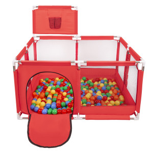 Dodatki damskie > test damska > Dodatki damskie > Laufstall mit Korb und Bällen Laufgitter für Kinder, Rot:grün/gelb/blau/rot/orange, 200 Bälle