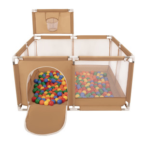 Dodatki damskie > test damska > Dodatki damskie > Laufstall mit Korb und Bällen Laufgitter für Kinder, beige:gelb/grün/blau/rot/orange, 900 Bälle