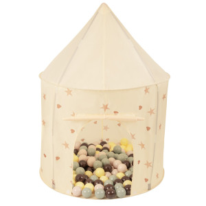 Dodatki damskie > test damska > Dodatki damskie > Spielzelt Für Kinder Pavillon Kinderzelt Indoor Outdoor Spielhaus, hellbeige: pastellbeige/grüngrau/pastellgelb/braun, 100 Bälle
