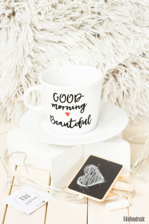 Filiżanka Good Morning Beautiful- Kika Handmade