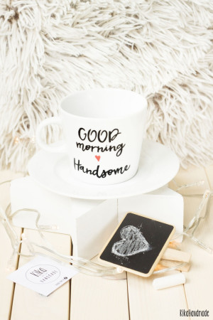 Filiżanka Good Morning Handsome- Kika Handmade