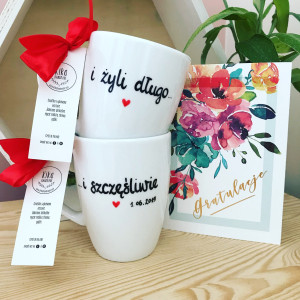 Zestaw kubków I żyli długo i szczęśliwie- Kika Handmade
