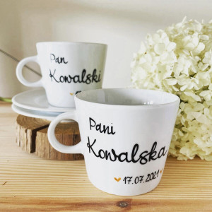Zestaw filiżanek na ślub- Kika Handmade