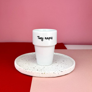 Kubek bez ucha z własnym napisem - Kika Handmade