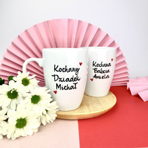 Zestaw kubków dla kochanych dziadków z imionami- Kika Handmade