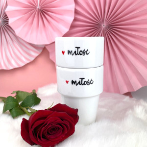 Zestaw kubków bez ucha Miłość- Kika Handmade