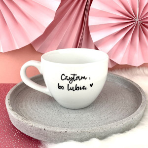 Kubek 500 ml - Czytam, bo lubię- Kika Handmade