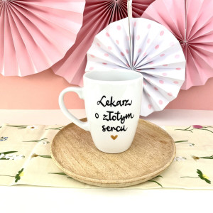 Kubek dla lekarza o złotym sercu- Kika Handmade