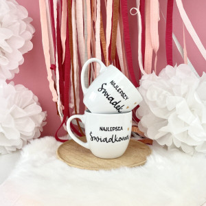 Zestaw kubków 300 ml - dla najlepszych świadków- Kika Handmade