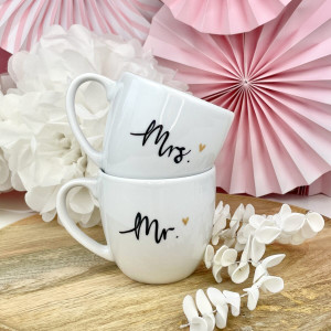 Zestaw kubków 300 ml - Mrs. i Mr.- Kika Handmade