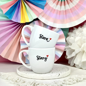 Zestaw kubków 300 ml - Stara i Stary- Kika Handmade