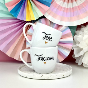 Zestaw kubków 300 ml - Teściowa i Teść- Kika Handmade