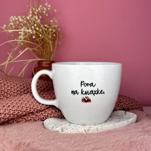 Kubek XXL z napisem Pora na książkę 1L- Kika Handmade
