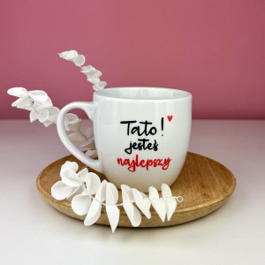 Kubek Tato jesteś najlepszy 300 ml- Kika Handmade