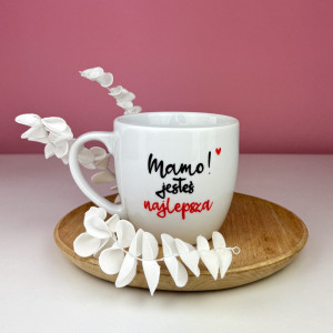 Kubek Mamo jesteś najlepsza 300 ml- Kika Handmade