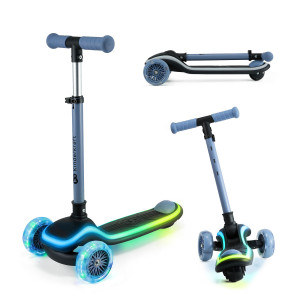 Trottinette à trois roues à LED RAKET bleu