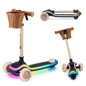 Trottinette à trois roues à LED RAKET beige