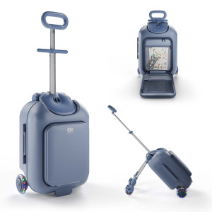 Valise enfant 2 en 1 avec assise CABBY bleu