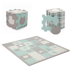 Pěnová podložka puzzle 3D LUNO SHAPES máta