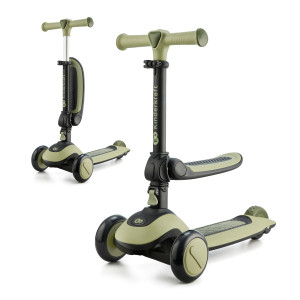 Bicicleta de equilibrio y patinete de tres ruedas HALLEY verde