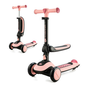 Bicicleta de equilibrio y patinete de tres ruedas HALLEY rosa
