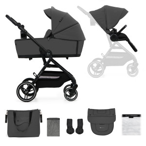 Carrito bebé 2en1 YOXI gris