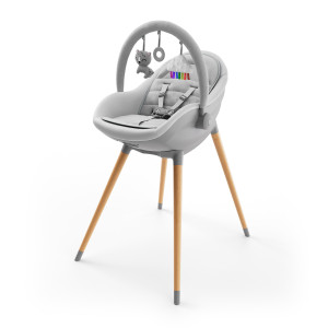 Chaise haute FINI UP 2 en 1 gris