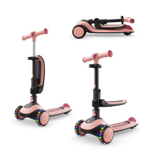 Trottinette évolutive 2 en 1 avec siège HALLEY 2 rose