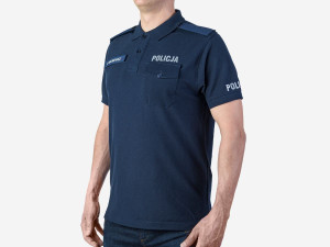 Koszulka Polo POLICJA - granatowa - 100% bawełny - 3XL