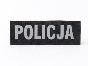 Napisy POLICJA na rzep komplet - Czarny - (3,5 x 11 cm) + (10 x 24,5 cm)