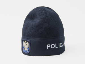 Czapka policyjna zimowa polarowa z napisem POLICJA - 54-55