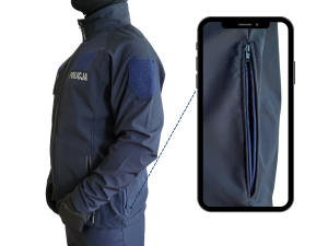 Kurtka softshell policyjny z suwakami bocznymi - S