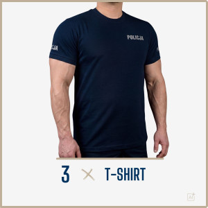 3 x T-shirt Policyjny Regulaminowy - 3XL
