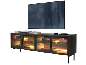 Stolik pod telewizor w stylu loft dąb dunin do salonu MOSSA