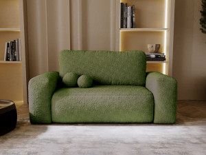 Mała oliwkowa sofa 190 cm do salonu rozkładana TEDIS
